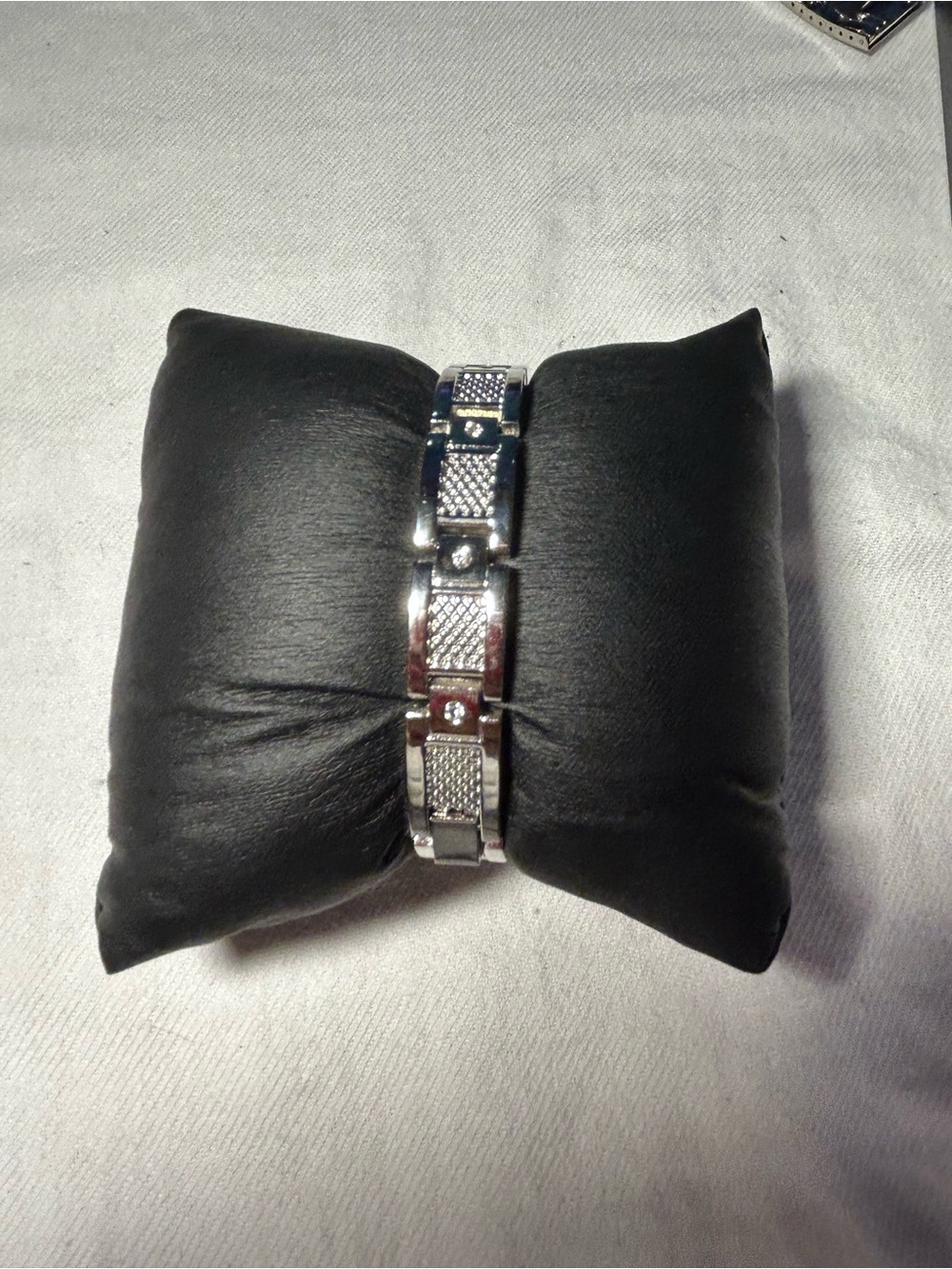 Silver Link Bracelet with CZ gemstones